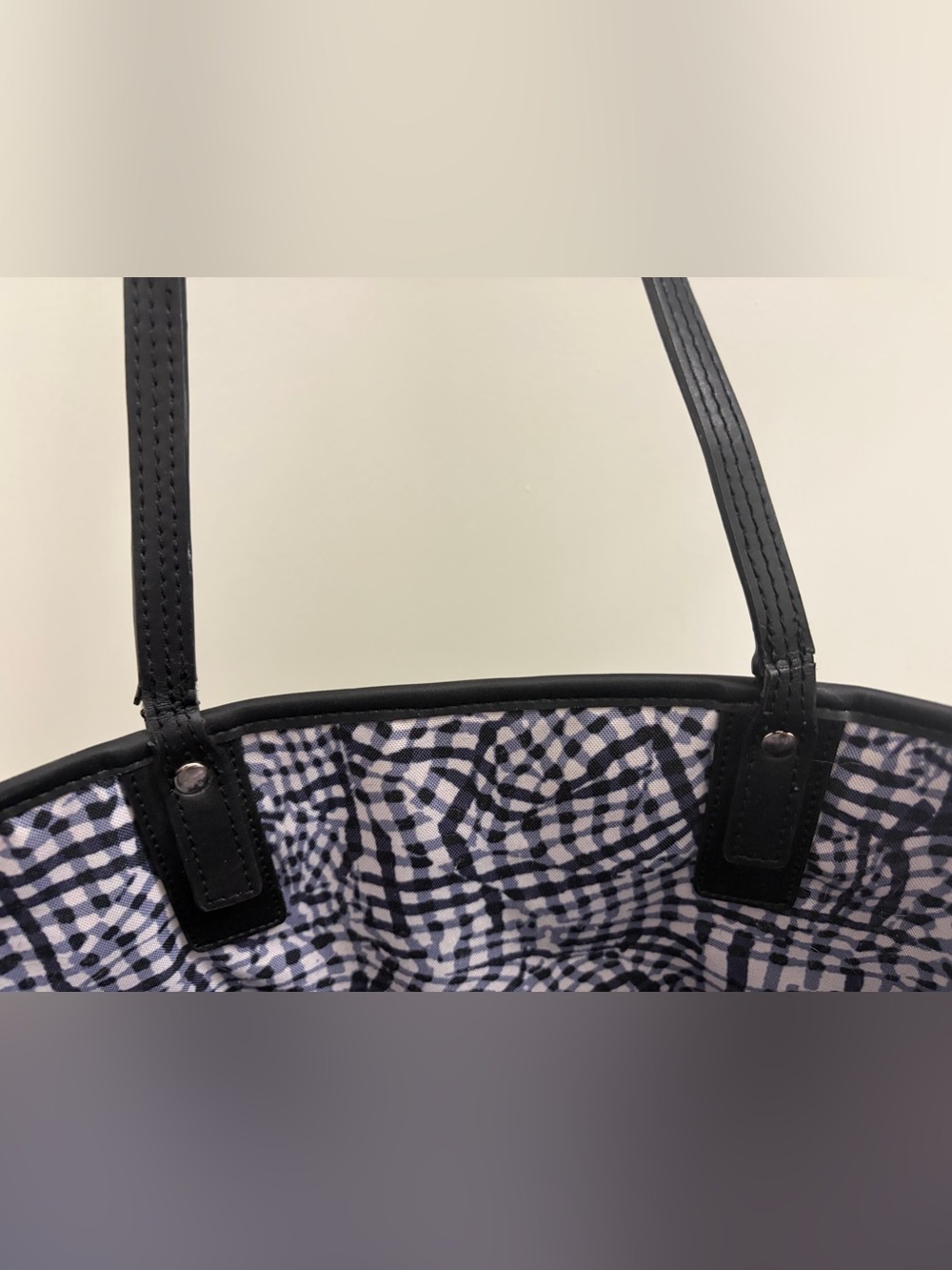 MCM Reversable Silver Monogram Tote with Black Trim - Picture 9 of 11